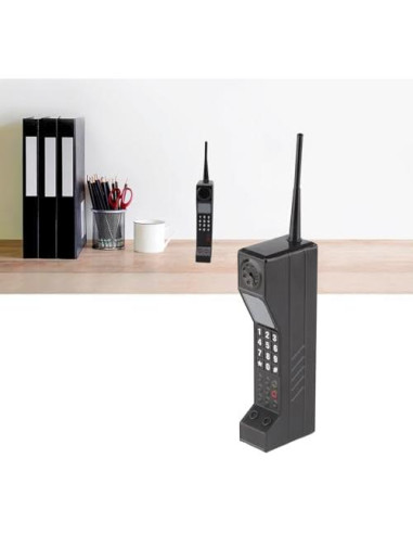 Teléfono Vintage de Ladrillo Zerone Negro para Decoración