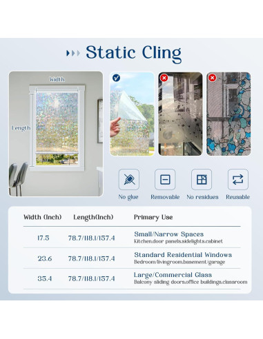 Película de Privacidad Haton 44.5x200 cm Vinilo Transparente