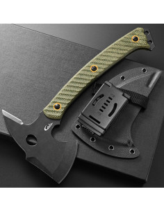 Hacha de Camping Ccanku C1342 Acero DC53 Mango Micarta Verde 2