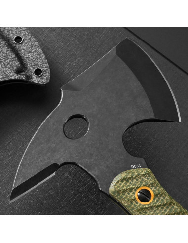 Hacha de Camping Ccanku C1342 Acero DC53 Mango Micarta Verde