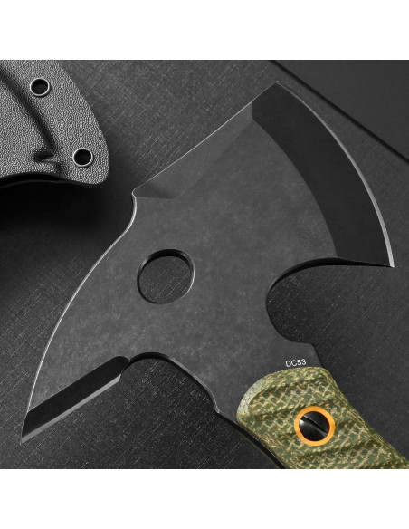 Hacha de Camping Ccanku C1342 Acero DC53 Mango Micarta Verde Hacha de Camping Ccanku C1342 Acero DC53 Mango Micarta Verde
