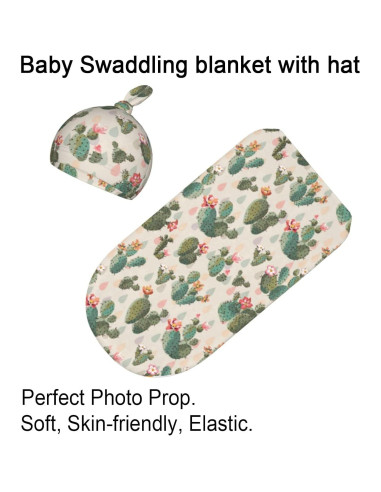 Manta de Envoltura para Bebé Qwalnely Cactus 0-6 meses