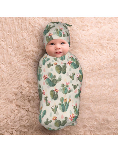 Manta de Envoltura para Bebé Qwalnely Cactus 0-6 meses