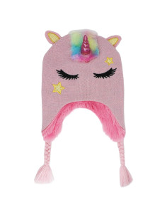 Gorro de Invierno Unicornio Brillante para Niñas 2-8 Años