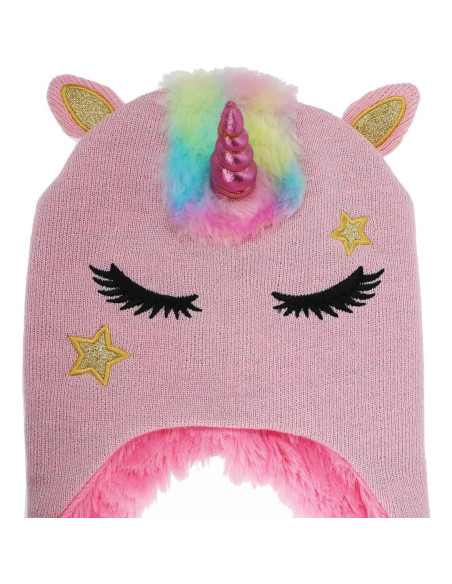 Gorro de Invierno Unicornio Brillante para Niñas 2-8 Años