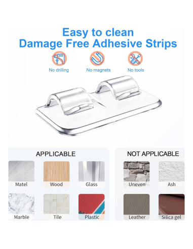 Ganchos Adhesivos Transparentes Hetyue para Luces de Cuerda - 26 Piezas