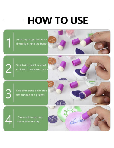 36 Aplicadores de Esponja HAUSTGO para Dedo - Estuche Incluido