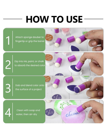 36 Aplicadores de Esponja HAUSTGO para Dedo - Estuche Incluido