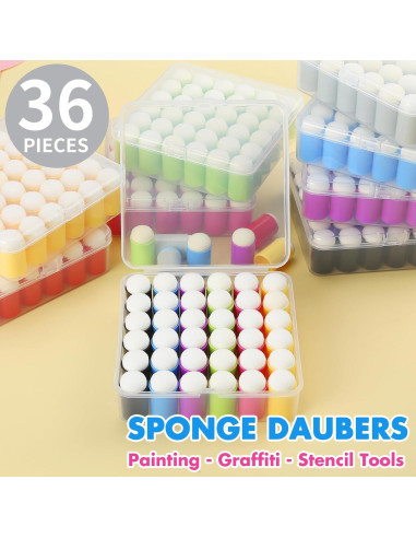 36 Aplicadores de Esponja HAUSTGO para Dedo - Estuche Incluido