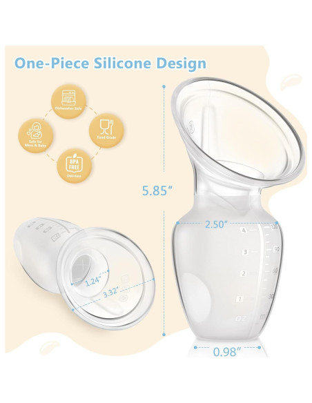 Bomba de Pecho Manual Yahaa 2 Sets 4oz Silicona Transparente