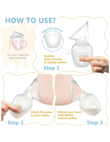 Bomba de Pecho Manual Yahaa 2 Sets 4oz Silicona Transparente