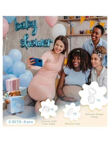 Bomba de Pecho Manual Yahaa 2 Sets 4oz Silicona Transparente