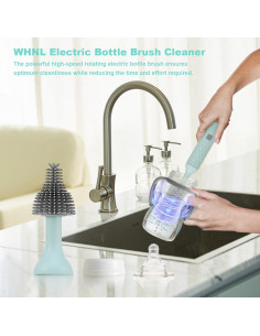 Cepillo Eléctrico para Botellas WHNL - Set 4 Piezas Azul 2