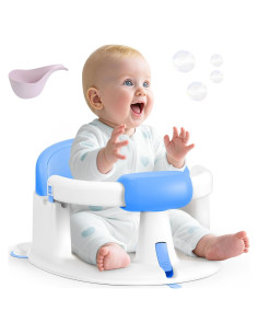 Asiento de Baño para Bebés Azul - Con Ventosas y Soporte 360