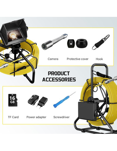 Cámara de Inspección de Alcantarillado ESANHAO 4.3" 30M IP68