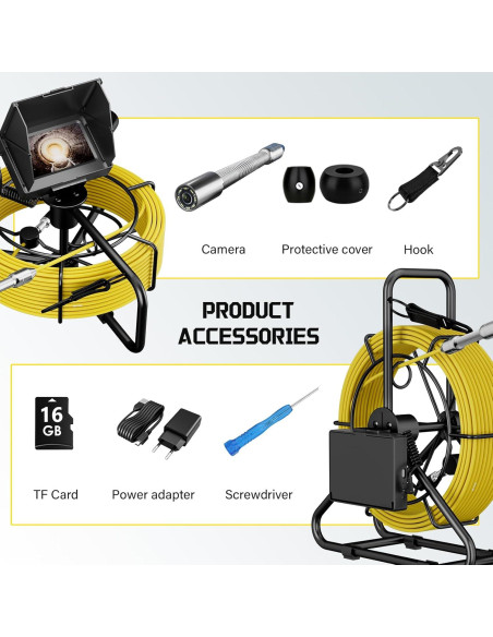 Cámara de Inspección de Alcantarillado ESANHAO 4.3" 30M IP68