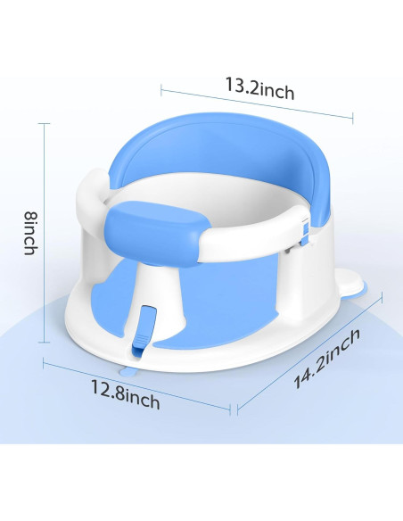Asiento de Baño para Bebés Azul - Con Ventosas y Soporte 360