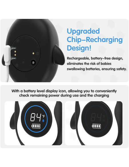 Termómetro de baño recargable Ledfaah pingüino 11.3cm Termómetro de baño recargable Ledfaah pingüino 11.3cm