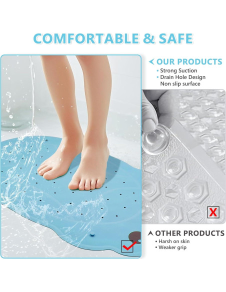Alfombrilla de Baño Antideslizante DAECHAO Rana Azul 76x46 cm