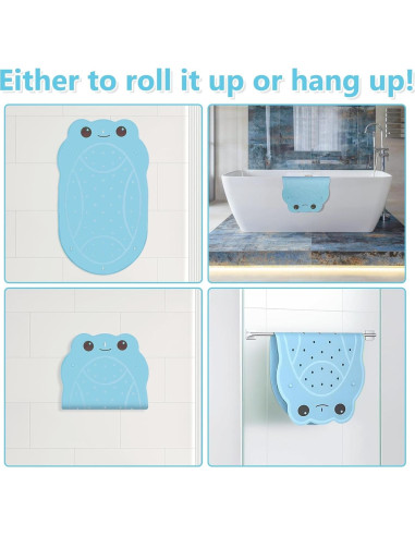 Alfombrilla de Baño Antideslizante DAECHAO Rana Azul 76x46 cm