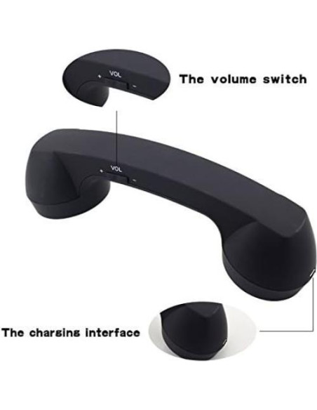 Auricular Bluetooth Retro ENJOY-UNIQUE con Micrófono HD Negro