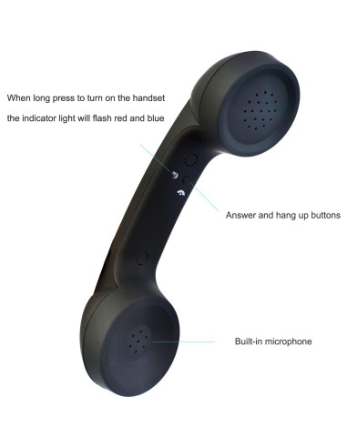 Auricular Bluetooth Retro ENJOY-UNIQUE con Micrófono HD Negro