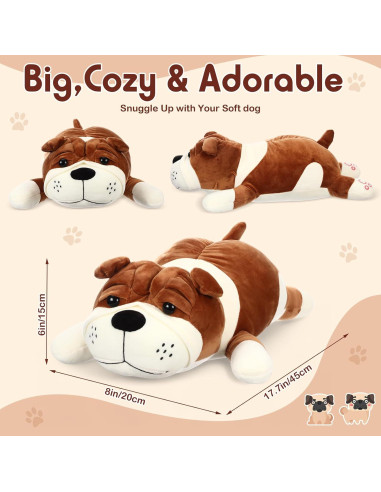 Perro de Peluche Grande Vertintong 45 cm Suave y Realista