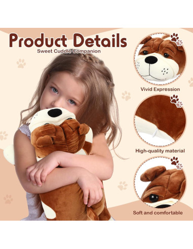 Perro de Peluche Grande Vertintong 45 cm Suave y Realista