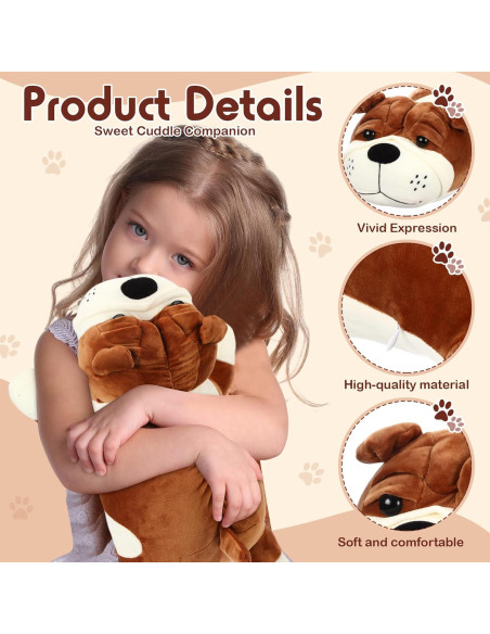 Perro de Peluche Grande Vertintong 45 cm Suave y Realista