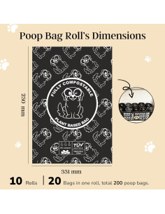 Bolsas biodegradables para excremento de perro THE NOPOO POUCH - 200 unidades 2