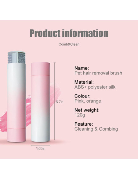 Cepillo Removedor de Pelo de Mascotas Beberoad 2-en-1 Naranja Cepillo Removedor de Pelo de Mascotas Beberoad 2-en-1 Naranja