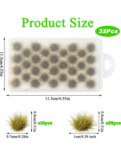 32 Piezas de Hierba Estática Loghohu para Diorama 10x13 cm 2