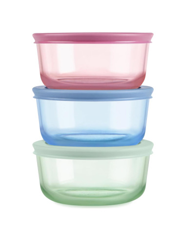 Contenedores de Almacenamiento de Vidrio Pyrex - Paquete de 3
