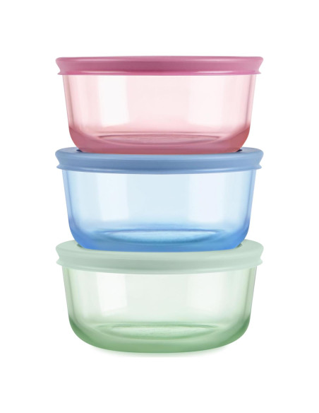 Contenedores de Almacenamiento de Vidrio Pyrex - Paquete de 3