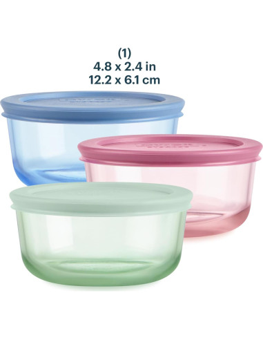Contenedores de Almacenamiento de Vidrio Pyrex - Paquete de 3