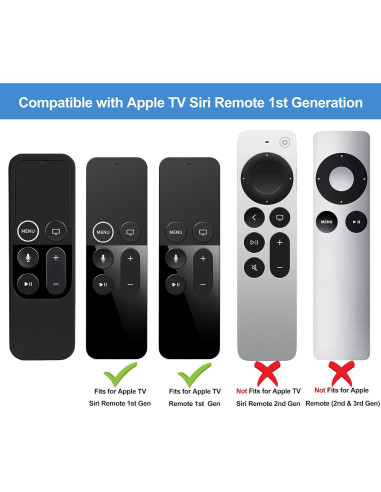 Funda de silicona TOKERSE para Siri Remote Apple TV 4K/HD - Negro