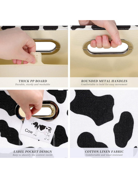 Caja de Almacenamiento Mediana LaMorée Estampado de Vaca