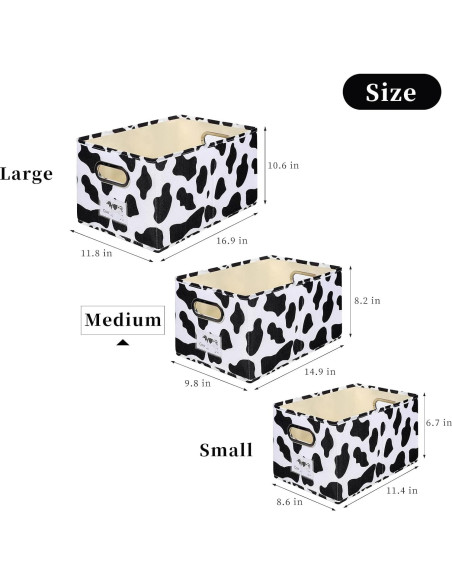 Caja de Almacenamiento Mediana LaMorée Estampado de Vaca