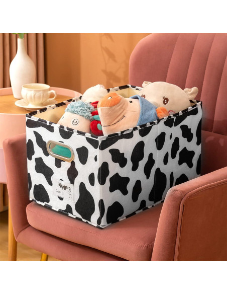 Caja de Almacenamiento Mediana LaMorée Estampado de Vaca