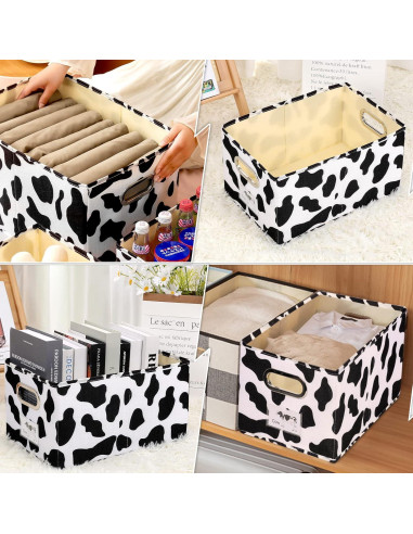 Caja de Almacenamiento Mediana LaMorée Estampado de Vaca