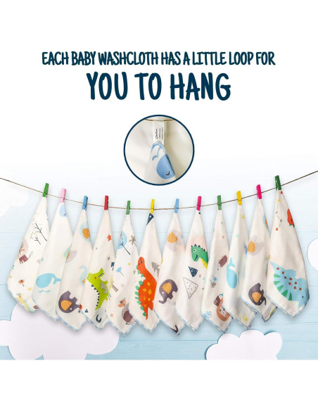 Toallitas de Muselina para Bebés Omilion 100% Algodón 12 Unidades