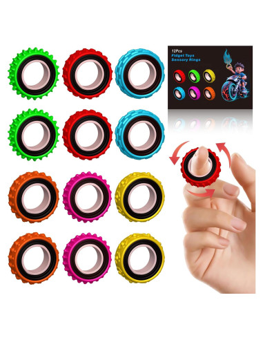 Anillos Sensoriales Antiestrés RBQXNW 12 Piezas para Niños