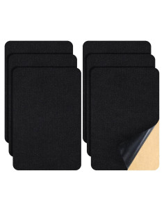 6 Piezas Parche Autoadhesivo Terciopelo Janinka 30x20cm Negro