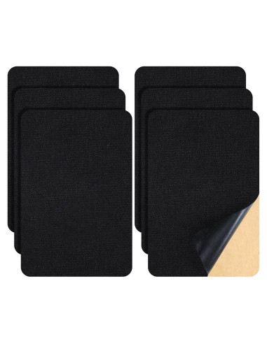 6 Piezas Parche Autoadhesivo Terciopelo Janinka 30x20cm Negro