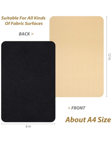 6 Piezas Parche Autoadhesivo Terciopelo Janinka 30x20cm Negro