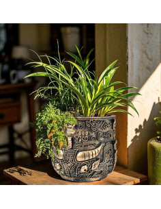 Maceta Tribal Vintage 14 cm Midogaigai para Suculentas 2