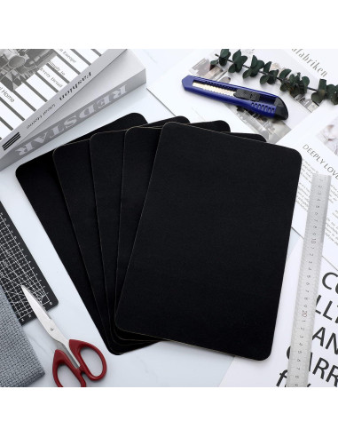 6 Piezas Parche Autoadhesivo Terciopelo Janinka 30x20cm Negro