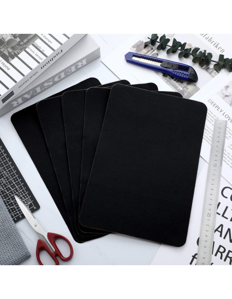 6 Piezas Parche Autoadhesivo Terciopelo Janinka 30x20cm Negro