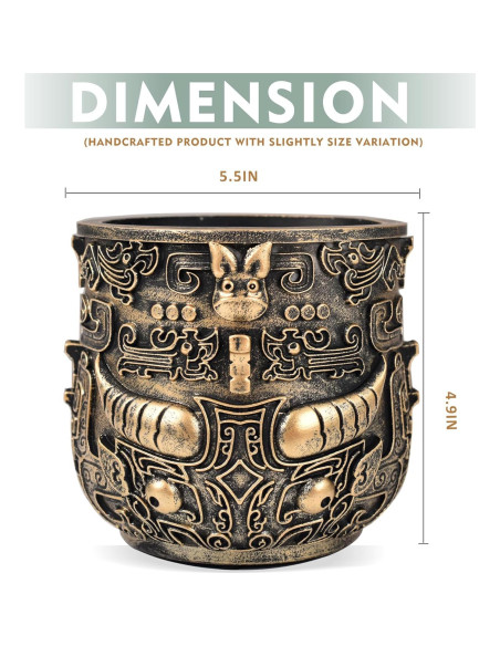 Maceta Tribal Vintage 14 cm Midogaigai para Suculentas Maceta Tribal Vintage 14 cm Midogaigai para Suculentas