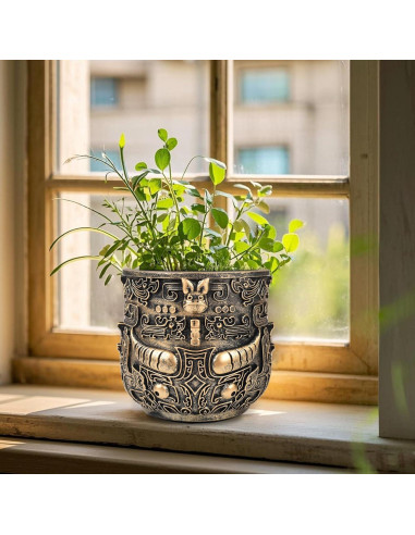 Maceta Tribal Vintage 14 cm Midogaigai para Suculentas